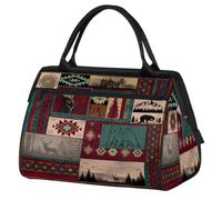 Borsone da viaggio per donne, uomini, bambini, ragazzi, ragazze, 24 l, borsa da fine settimana, borsa da palestra, viaggi, borsa da fine settimana, etnica, tribale, animale, Colore, XXL, Organizer per
