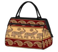 Borsone da viaggio per donne, uomini, bambini, ragazzi, ragazze, 24 l, borsa da fine settimana, borsa da palestra, viaggi, borsa da weekend, etnica, elefanti, paisley, Colore, XXL, Organizer per borse