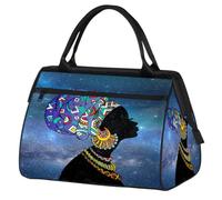 Borsone da viaggio per donne, uomini, bambini, ragazzi, ragazze, 24 l, borsa da fine settimana, borsa da palestra, viaggi, borsa da weekend, galassia etnica africana, Colore, XXL, Organizer per borse