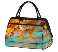 Borsone da viaggio per donne, uomini, bambini, ragazzi, ragazze, 24 l, borsa da fine settimana, borsa sportiva, borsa da viaggio, borsa da weekend, autunno, foglie d'acero, simpatico gatto, Colore,