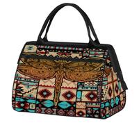 Borsone da viaggio per donne, uomini, bambini, ragazzi, ragazze, 24 l, borsa da fine settimana, borsa sportiva da palestra, borsa da viaggio per weekend, etnica azteca, libellula, Colore, XXL,