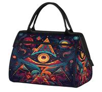 Borsone da viaggio per donne, uomini, bambini, ragazzi, ragazze, 24 l, borsa da fine settimana, borsa sportiva da viaggio, borsa da weekend, geometria etnica, segno magico, Colore, XXL, Organizer per
