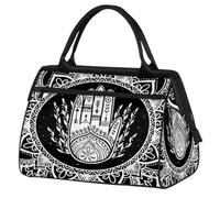 Borsone da viaggio per donne, uomini, bambini, ragazzi, ragazze, 24 l, borsa da fine settimana, borsa sportiva da viaggio, borsa da weekend, borsa etnica con mandala a mano, Colore, XXL, Organizer per