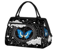 Borsone da viaggio per donne, uomini, bambini, ragazzi, ragazze, 24 l, borsa da fine settimana, borsa sportiva da viaggio, borsa da weekend, borsa da viaggio etnica con farfalla, Colore, XXL,