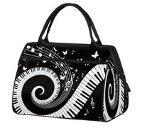 Borsone da viaggio per donne, uomini, bambini, ragazzi, ragazze, 24 l, borsa da fine settimana, sport, palestra, viaggi, weekend, arte astratta, musica, pianoforte, note, Colore, XXL, Organizer per