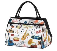 Borsone da viaggio per donne, uomini, bambini, ragazzi, ragazze, 24 l, borsa da fine settimana, sport, palestra, viaggi, weekender, a tema musicale dei cartoni animati, Colore, XXL, Organizer per