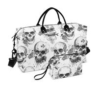Borsone da viaggio per la festa della mamma, con teschi pirati, safari, borsone da portare con sé durante la notte, borsa da palestra con borsa da toilette per viaggi di lavoro, impermeabile