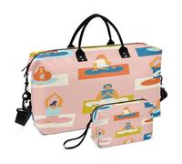 Borsone da viaggio per la notte, borsa da palestra, borsa da viaggio con tracolla regolabile, per viaggi di lavoro, set da 2 pezzi, per yoga, lezioni di yoga, meditazione e esercizi di respirazione,