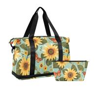 Borsone da viaggio per la notte, borsa da palestra con trappola regolabile per borsa da palestra pieghevole, Stile retrò.
