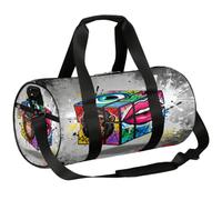 Borsone da viaggio per la notte, weekender, borse da palestra per donne e uomini | Borsa sportiva leggera da ballo, tasca con cerniera, borsa per pigiama party per adolescenti, motivo: graffiti Cube