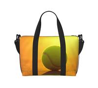 Borsone da viaggio per palline da tennis, sport, palestra, yoga, borsone weekender per la notte, con scomparto, Nero, One Size