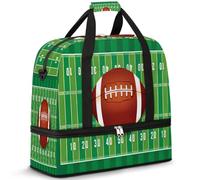 Borsone da viaggio per palloni da football americano, da donna, da uomo, pieghevole, per sport, palestra, fine settimana, pernottamento, borsa da cabina con scomparto per scarpe, Multicolore