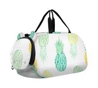 Borsone da viaggio per ragazze a pois neri bianchi borsone da viaggio Weekender durante la notte Duffle Bag Carry on Duffel per ragazzi, Ananas colorato tropicale Teal, classico