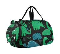 Borsone da viaggio per ragazze a pois neri bianchi borsone da viaggio Weekender durante la notte Duffle Bag Carry on Duffel per ragazzi, Dinosauri Verde Blu Nero, classico