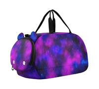 Borsone da viaggio per ragazze a pois neri bianchi borsone da viaggio Weekender durante la notte Duffle Bag Carry on Duffel per ragazzi, Colori Blu Viola Galassia Cosmica, classico