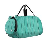 Borsone da viaggio per ragazze a pois neri bianchi borsone da viaggio Weekender durante la notte Duffle Bag Carry on Duffel per ragazzi, Trame di assi di legno turchese, classico