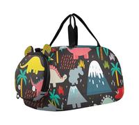 Borsone da viaggio per ragazze a pois neri bianchi borsone da viaggio Weekender durante la notte Duffle Bag Carry on Duffel per ragazzi, Dinosauri colorati carini, classico