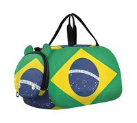 Borsone da viaggio per ragazze con bandiera delle Isole Vergini Britanniche Borsone da viaggio Weekend Duffel Pernottamento Duffle Bag Carry on Duffel per ragazzi, Bandiera del Brasile, classico