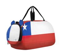 Borsone da viaggio per ragazze con bandiera delle Isole Vergini Britanniche Borsone da viaggio Weekend Duffel Pernottamento Duffle Bag Carry on Duffel per ragazzi, bandiera del Cile, classico