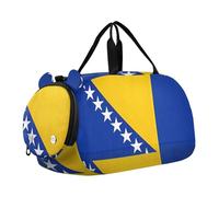 Borsone da viaggio per ragazze con bandiera delle Isole Vergini Britanniche Borsone da viaggio Weekend Duffel Pernottamento Duffle Bag Carry on Duffel per ragazzi, Bandiera della Bosnia Erzegovina