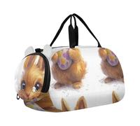 Borsone da viaggio per ragazze con carlino di San Patrizio, borsa da viaggio, weekender, con scomparto per scarpe, borsone da viaggio per ragazzi, Simpatico coniglietto pasquale marrone, classico