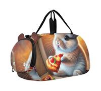 Borsone da viaggio per ragazze con gatto fatato farfalla fantasia borsone da viaggio weekend borsone da viaggio borsone da viaggio per bambini con tracolla, Divertente Bunny Pizza Feast, classico