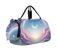 Borsone da viaggio per ragazze con gatto fatato farfalla fantasia borsone da viaggio weekend borsone da viaggio borsone da viaggio per bambini con tracolla, Cielo da sogno arcobaleno mistico, classico