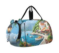 Borsone da viaggio per ragazze con gufi, per viaggi, weekender, pernottamento, bambini, danza, borsone da portare con sé, per ragazzi, Bella Bay Town Scena, classico