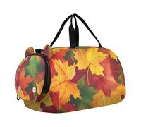 Borsone da viaggio per ragazze con gufi, per viaggi, weekender, pernottamento, bambini, danza, borsone da portare con sé, per ragazzi, Foglie d'acero vivaci e brillanti, classico