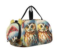 Borsone da viaggio per ragazze con gufi, per viaggi, weekender, pernottamento, bambini, danza, borsone da portare con sé, per ragazzi, Simpatici gufi di Natale, classico