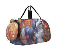 Borsone da viaggio per ragazze con gufi, per viaggi, weekender, pernottamento, bambini, danza, borsone da portare con sé, per ragazzi, Sentiero della foresta autunnale del cane, classico
