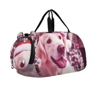 Borsone da viaggio per ragazze con stella marina da spiaggia per viaggi w nd borsone per scarpe da notte scomparto per scarpe da portare su borsone per ragazzi, Simpatico cane Golden Retriever