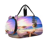 Borsone da viaggio per ragazze con stella marina da spiaggia per viaggi week-end borsone per scarpe da notte scomparto per scarpe da portare su borsone per ragazzi, Starfish Beach Nave, classico