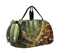 Borsone da viaggio per ragazze con trifoglio e gnomi per il giorno di San Patrizio borsone da viaggio Weekender durante la notte borsone per ragazzi borsone per bambini, Foresta di funghi, classico