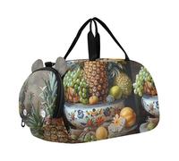 Borsone da viaggio per ragazze con trifoglio e gnomi per il giorno di San Patrizio borsone da viaggio Weekender durante la notte borsone per ragazzi borsone per bambini, still life frutta verdura