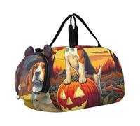Borsone da viaggio per ragazzi arancione volpe fiore farfalla weekender notte ragazze borsone da viaggio per bambini sport, Beagle Pumpkin Halloween autunno, classico