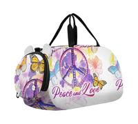 Borsone da viaggio per ragazzi arancione volpe fiore farfalla weekender notte ragazze borsone da viaggio per bambini sport, colorato fiore farfalla opera d'arte, classico