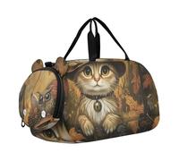 Borsone da viaggio per ragazzi borse da notte per bambini accoglienti gatti biblioteca libreria caldo ragazze borsone per viaggi palestra borsone per bambini bagagli, Cappello da strega zucca per