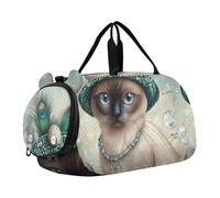 Borsone da viaggio per ragazzi borse da notte per bambini accoglienti gatti biblioteca libreria caldo ragazze borsone per viaggi palestra borsone per bambini bagagli, Elegante cappello da pavone gatto