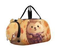 Borsone da viaggio per ragazzi borse da notte per bambini accoglienti gatti biblioteca libreria caldo ragazze borsone per viaggi palestra borsone per bambini bagagli, Adorabile Riccio Autunno Lascia