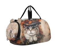 Borsone da viaggio per ragazzi borse da notte per bambini accoglienti gatti biblioteca libreria caldo ragazze borsone per viaggi palestra borsone per bambini bagagli, Cappello da strega gatto mistico