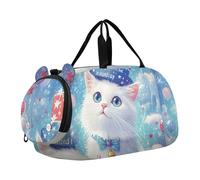 Borsone da viaggio per ragazzi borse da notte per bambini accoglienti gatti biblioteca libreria caldo ragazze borsone per viaggi palestra borsone per bambini bagagli, Palloncini cappello USA gatto