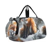 Borsone da viaggio per ragazzi borse da notte per bambini accoglienti gatti biblioteca libreria caldo ragazze borsone per viaggi palestra borsone per bambini bagagli, Affascinante Foresta Innevata