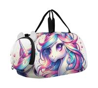 Borsone da viaggio per ragazzi borse da notte per bambini belle borse da viaggio borsa da ballo borsa da viaggio, Simpatico unicorno colorato, classico