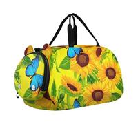 Borsone da viaggio per ragazzi borse da notte per bambini borsone da viaggio per ragazze tote per bambini borsa sportiva carino cartone animato gufo marrone nero, Girasoli gialli vibranti, classico
