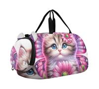 Borsone da viaggio per ragazzi borsone da viaggio per ragazzi borsone da viaggio per bambini borsone da palestra mucca viola pois neri, carino farfalla gatto Floreale, classico