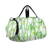 Borsone da viaggio per ragazzi borsone da viaggio per ragazzi borsone da viaggio per bambini sport arcobaleno scacchiera retrò, Foglie verdi di bambù bianche, classico