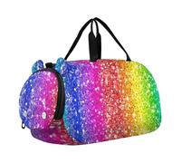Borsone da viaggio per ragazzi borsone da viaggio per ragazzi borsone da viaggio per bambini sport arcobaleno scacchiera retrò, Colori sfumati glitter arcobaleno, classico