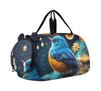 Borsone da viaggio per ragazzi, borsone da viaggio, per sport, danza, cigni, rose, cuori, San Valentino, Albero di Natale Blue Bird stella, classico