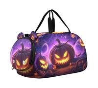 Borsone da viaggio per ragazzi, borsone da viaggio, per sport, danza, cigni, rose, cuori, San Valentino, Halloween Zucche spaventose scure, classico